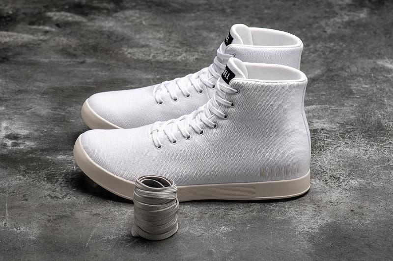 Nobull High-Top Ivory Canvas Men's Trainers White | USA N1455W